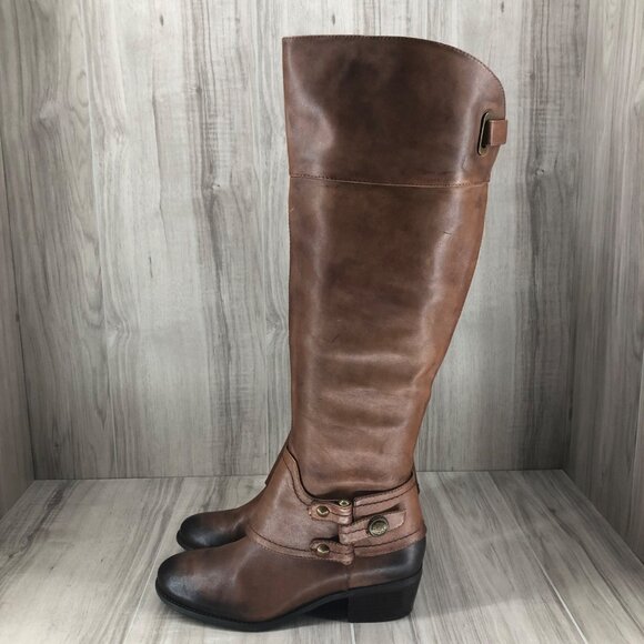 Arturo Chiang Riding Boots Women's 6 Bevin Brown Leather Tall Knee High - Picture 2 of 11